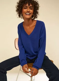 Sud Express Jumpers & Cardigans|Pull A Col V Au Tricotage Jersey Neon Madeleina