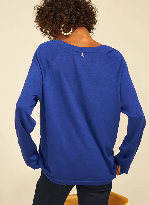 Sud Express Jumpers & Cardigans|Pull A Col V Au Tricotage Jersey Neon Madeleina