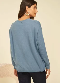 Sud Express Jumpers & Cardigans|Pull Au Volume Oversize Et A Manches Longues Pres Du Corps Denim Monjoe