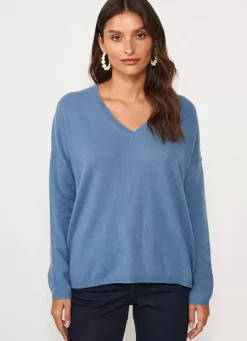 Sud Express Jumpers & Cardigans|Pull Au Volume Oversize Et A Manches Longues Pres Du Corps Denim Monjoe