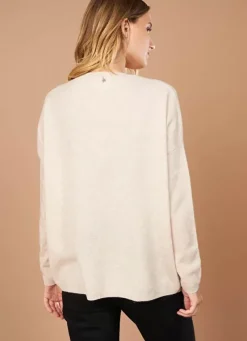 Sud Express Jumpers & Cardigans|Pull Au Volume Oversize Et A Manches Longues Pres Du Corps Beige Chine Monjoe