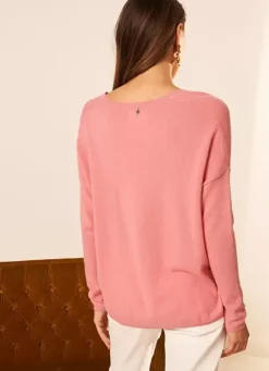 Sud Express Jumpers & Cardigans|Pull Au Volume Oversize Et A Manches Longues Pres Du Corps Blush Monjoe