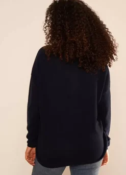 Sud Express Jumpers & Cardigans|Pull Au Volume Oversize Et A Manches Longues Pres Du Corps Marine Monjoe