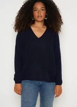 Sud Express Jumpers & Cardigans|Pull Au Volume Oversize Et A Manches Longues Pres Du Corps Marine Monjoe