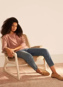 Sud Express Jumpers & Cardigans|Pull Col Bateau A Manches Longues Poudre Macarena