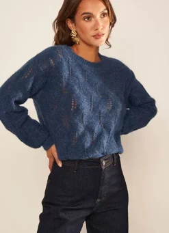 Sud Express Jumpers & Cardigans|Pull Col Bateau Indigo Mantiby