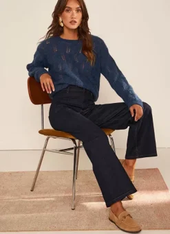 Sud Express Jumpers & Cardigans|Pull Col Bateau Indigo Mantiby