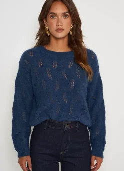 Sud Express Jumpers & Cardigans|Pull Col Bateau Indigo Mantiby