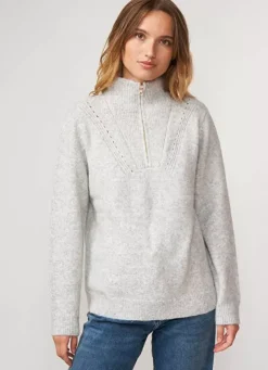 Sud Express Jumpers & Cardigans|Pull Col Camionneur Avec Zip Perle Chine Marion