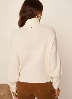 Sud Express Jumpers & Cardigans|Pull Col Montant, 100% Cachemire Milk Monpran