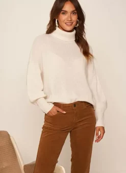 Sud Express Jumpers & Cardigans|Pull Col Montant, 100% Cachemire Milk Monpran