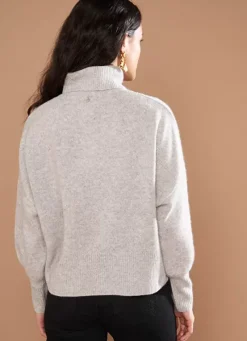 Sud Express Jumpers & Cardigans|Pull Col Montant, 100% Cachemire Perle Chine Monpran