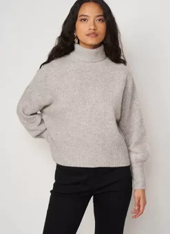 Sud Express Jumpers & Cardigans|Pull Col Montant, 100% Cachemire Perle Chine Monpran