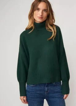 Sud Express Jumpers & Cardigans|Pull Col Montant, 100% Cachemire Basilic Monpran