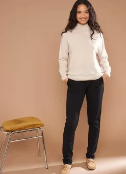Sud Express Jumpers & Cardigans|Pull Col Montant En Cachemire Beige Chine Myangela