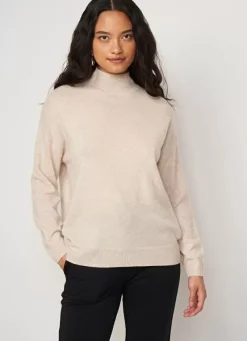 Sud Express Jumpers & Cardigans|Pull Col Montant En Cachemire Beige Chine Myangela