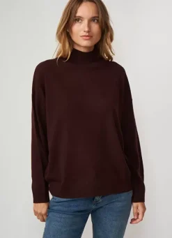 Sud Express Jumpers & Cardigans|Pull Col Montant En Cachemire Marron Myangela
