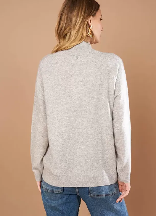 Sud Express Jumpers & Cardigans|Pull Col Montant En Cachemire Perle Chine Myangela