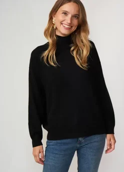 Sud Express Jumpers & Cardigans|Pull Col Montant En Cachemire Noir Myangela
