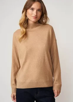 Sud Express Jumpers & Cardigans|Pull Col Montant En Cachemire Camel Myangela
