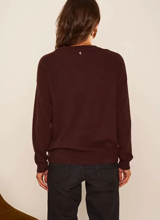 Sud Express Jumpers & Cardigans|Pull Col Rond 100% Cachemire Marron Mapoue