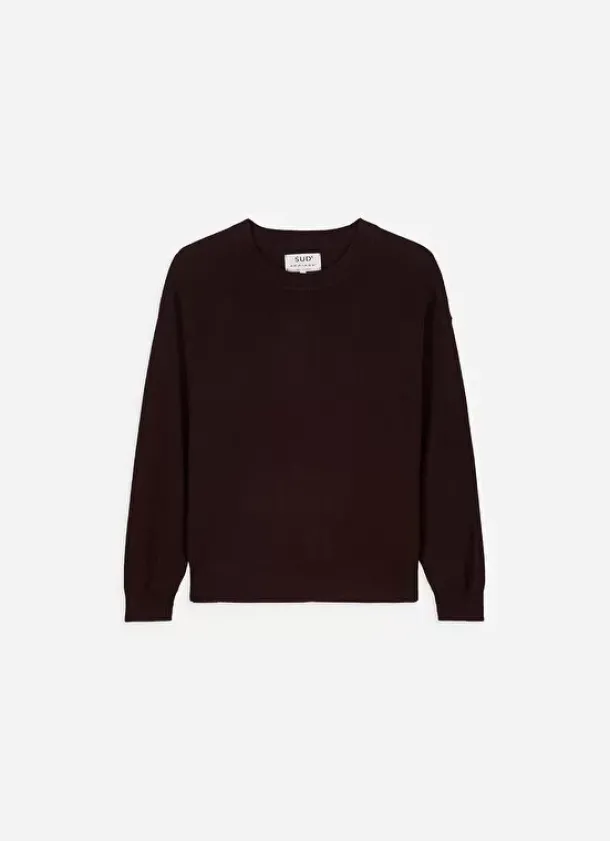 Sud Express Jumpers & Cardigans|Pull Col Rond 100% Cachemire Marron Mapoue