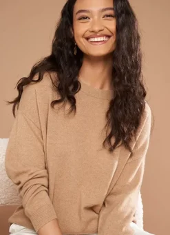 Sud Express Jumpers & Cardigans|Pull Col Rond 100% Cachemire Camel Mapoue