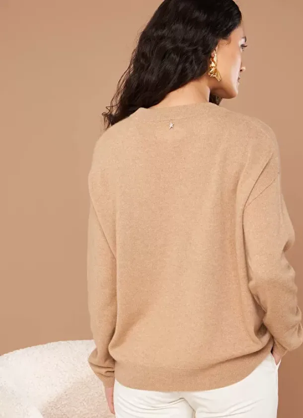 Sud Express Jumpers & Cardigans|Pull Col Rond 100% Cachemire Camel Mapoue