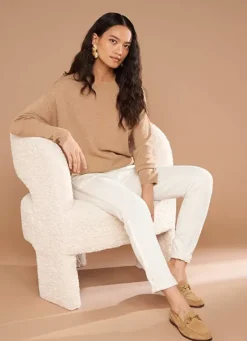 Sud Express Jumpers & Cardigans|Pull Col Rond 100% Cachemire Camel Mapoue