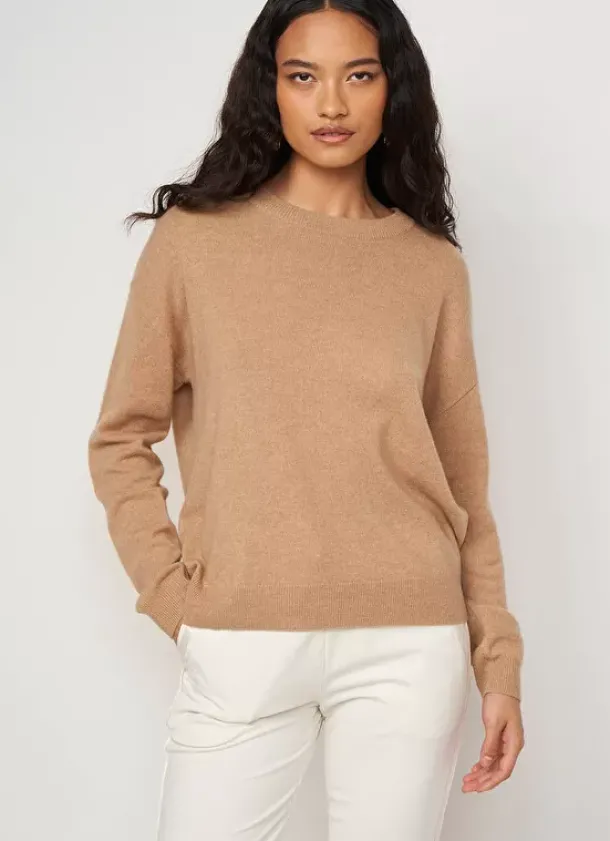 Sud Express Jumpers & Cardigans|Pull Col Rond 100% Cachemire Camel Mapoue