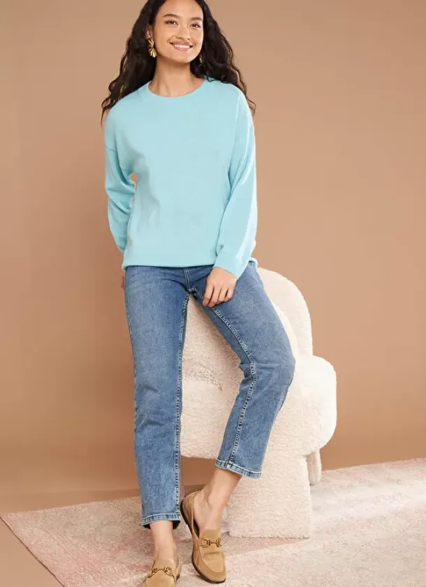 Sud Express Jumpers & Cardigans|Pull Col Rond 100% Cachemire Calanques Mapoue