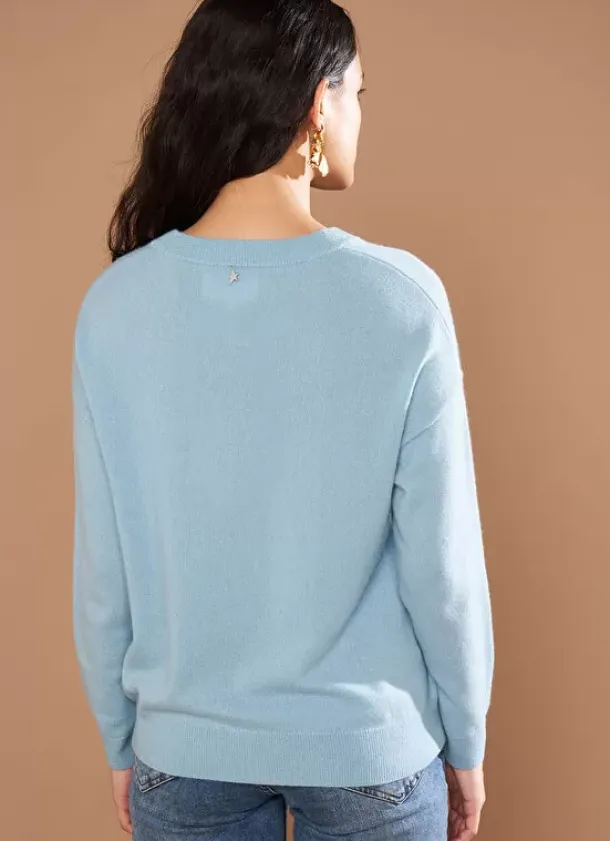 Sud Express Jumpers & Cardigans|Pull Col Rond 100% Cachemire Orage Mapoue