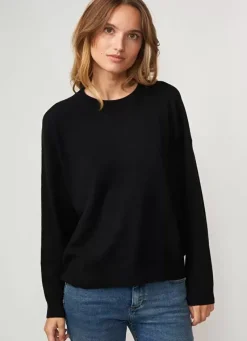 Sud Express Jumpers & Cardigans|Pull Col Rond 100% Cachemire Noir Mapoue