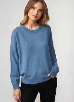 Sud Express Jumpers & Cardigans|Pull Col Rond 100% Cachemire Denim Mapoue