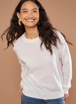 Sud Express Jumpers & Cardigans|Pull Col Rond 100% Cachemire Milk Mapoue