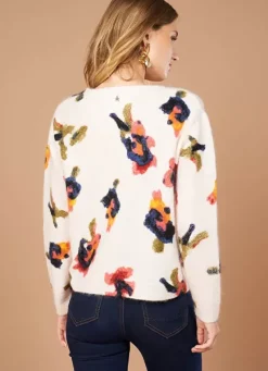 Sud Express Jumpers & Cardigans|Pull Col Rond Avec Imprime Floral Poudre Mariah