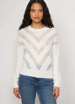 Sud Express Jumpers & Cardigans|Pull Col Rond Ecru Maribelle