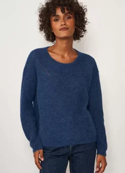 Sud Express Jumpers & Cardigans|Pull Col Rond Indigo Moncoeuro