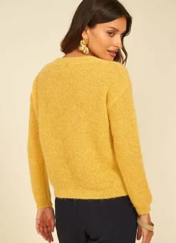 Sud Express Jumpers & Cardigans|Pull Col Rond Jaune Moncoeurox