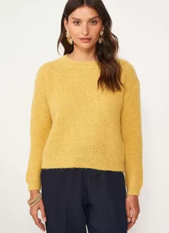 Sud Express Jumpers & Cardigans|Pull Col Rond Jaune Moncoeurox