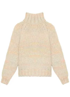 Sud Express Jumpers & Cardigans|Pull Col Rond Laine Melangee Jaune Maisie