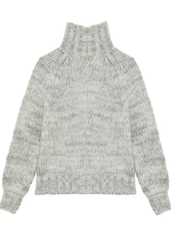 Sud Express Jumpers & Cardigans|Pull Col Rond Laine Melangee Perle Chine Maisie