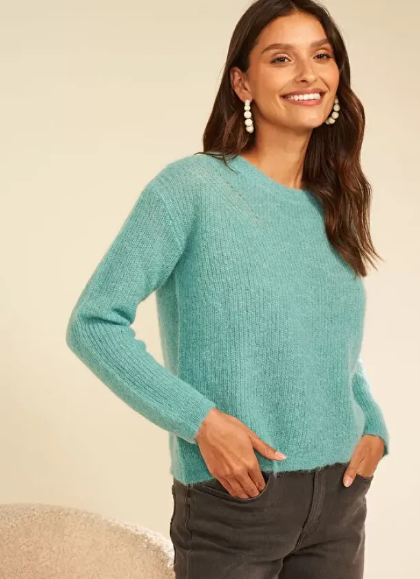 Sud Express Jumpers & Cardigans|Pull Col Rond Mint Moncoeuro