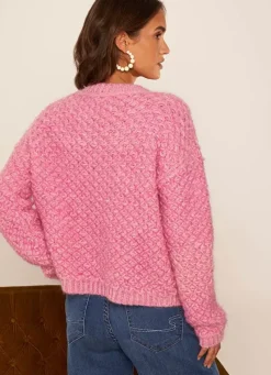 Sud Express Jumpers & Cardigans|Pull Col Rond Rose Mozere