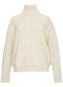 Sud Express Jumpers & Cardigans|Pull Col Roule Ecru Misha