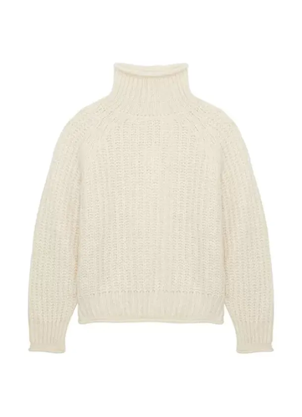 Sud Express Jumpers & Cardigans|Pull Col Roule Ecru Mizabak