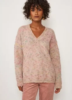 Sud Express Jumpers & Cardigans|Pull Col V A Sequins Poudre Marissa