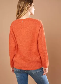Sud Express Jumpers & Cardigans|Pull Col V En Mohair Abricot Mannakay