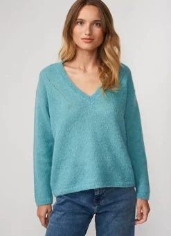 Sud Express Jumpers & Cardigans|Pull Col V En Mohair Mint Mannakay