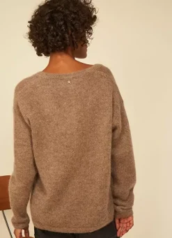 Sud Express Jumpers & Cardigans|Pull Col V En Mohair Vison Mannakayx